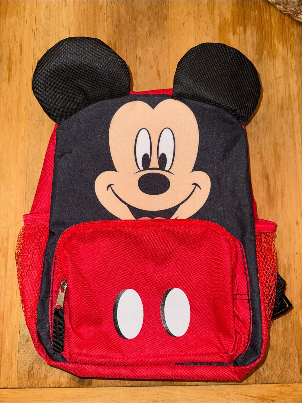 Disney Mickey Mouse Mini Backpack 3D Plush Ears Red Black Toddler Daypack